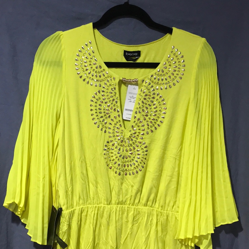 New with tags BEBE studded neck dress